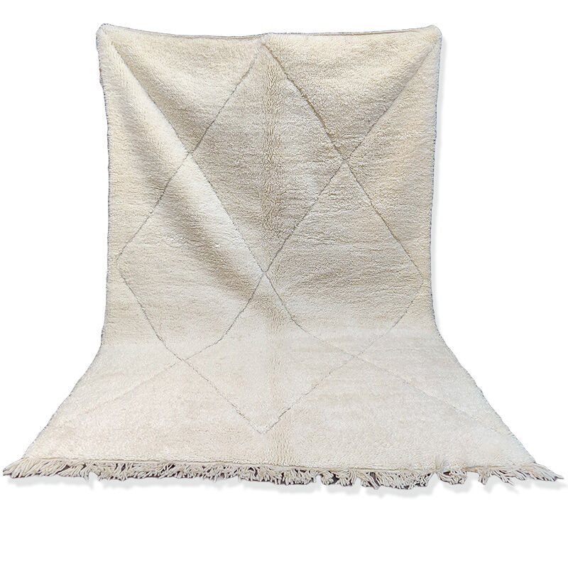 Large Berber carpet white diamond 200x320 cm