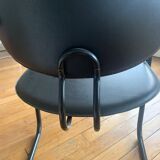 Armchair in black aluminum and leather by Effezeta, 1970