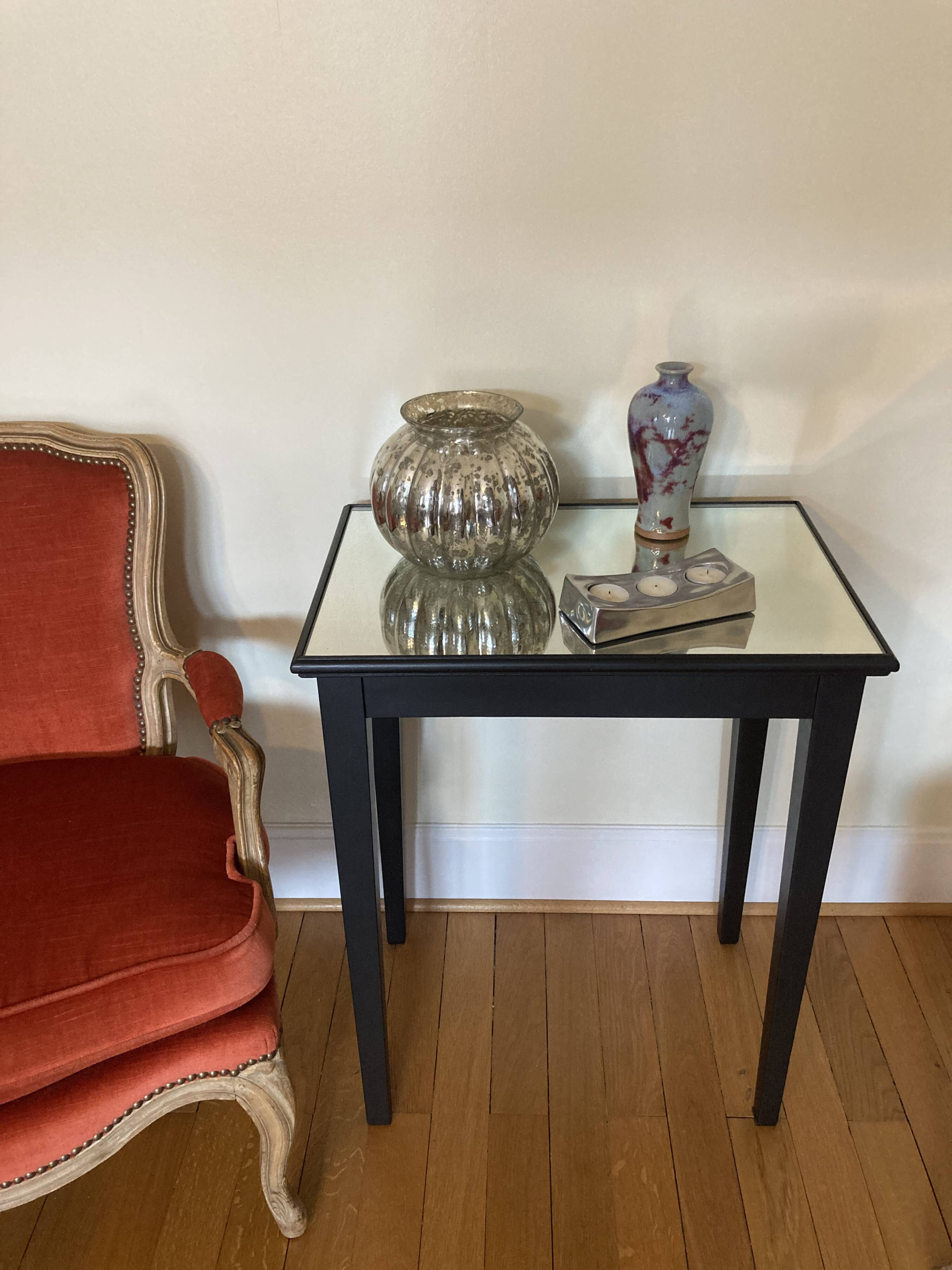 Table d’appoint plateau miroir