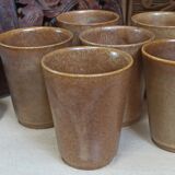6 Cups cups in vintage Digoin sandstone
