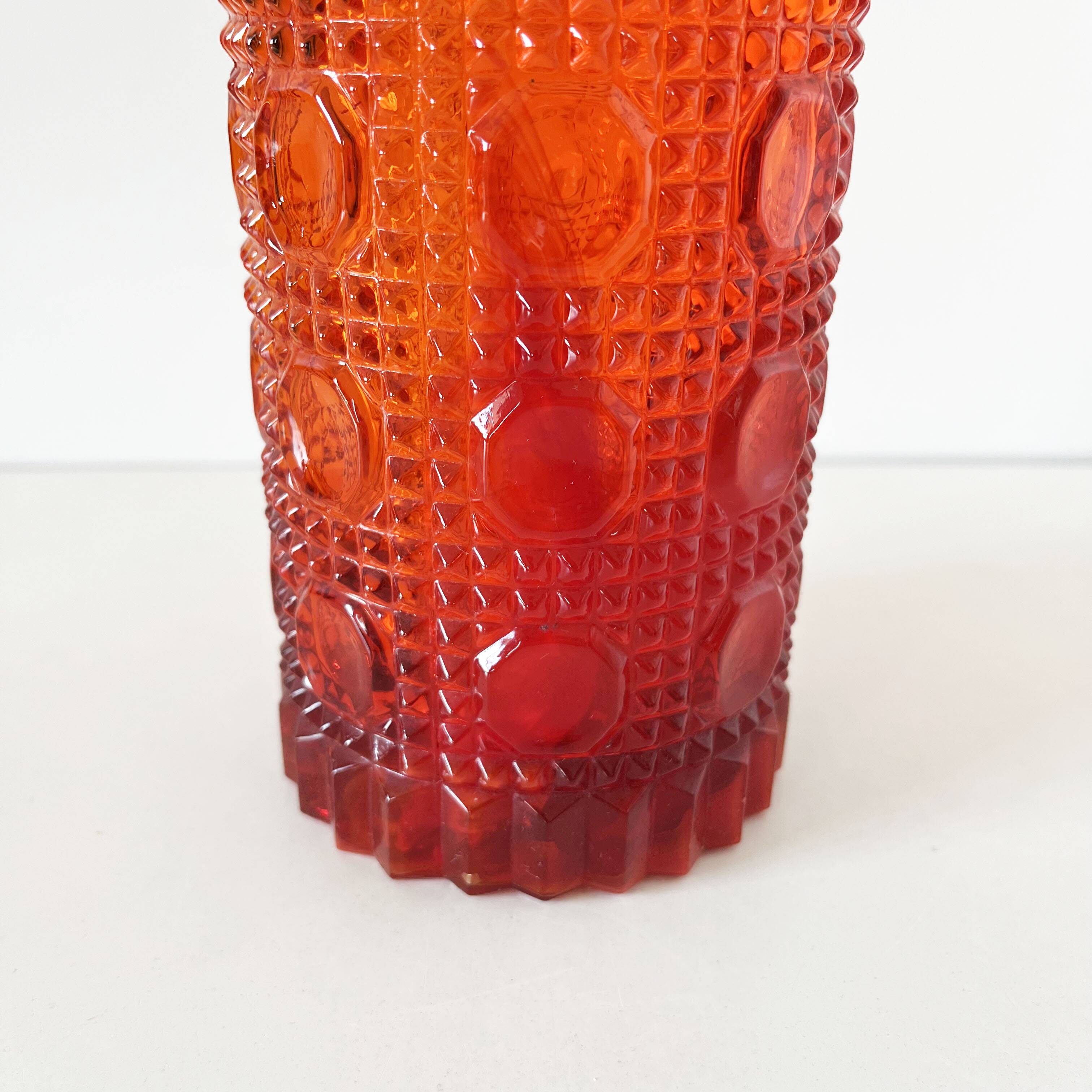 Italian carafe empoli orange red 1960