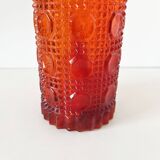 Italian carafe empoli orange red 1960