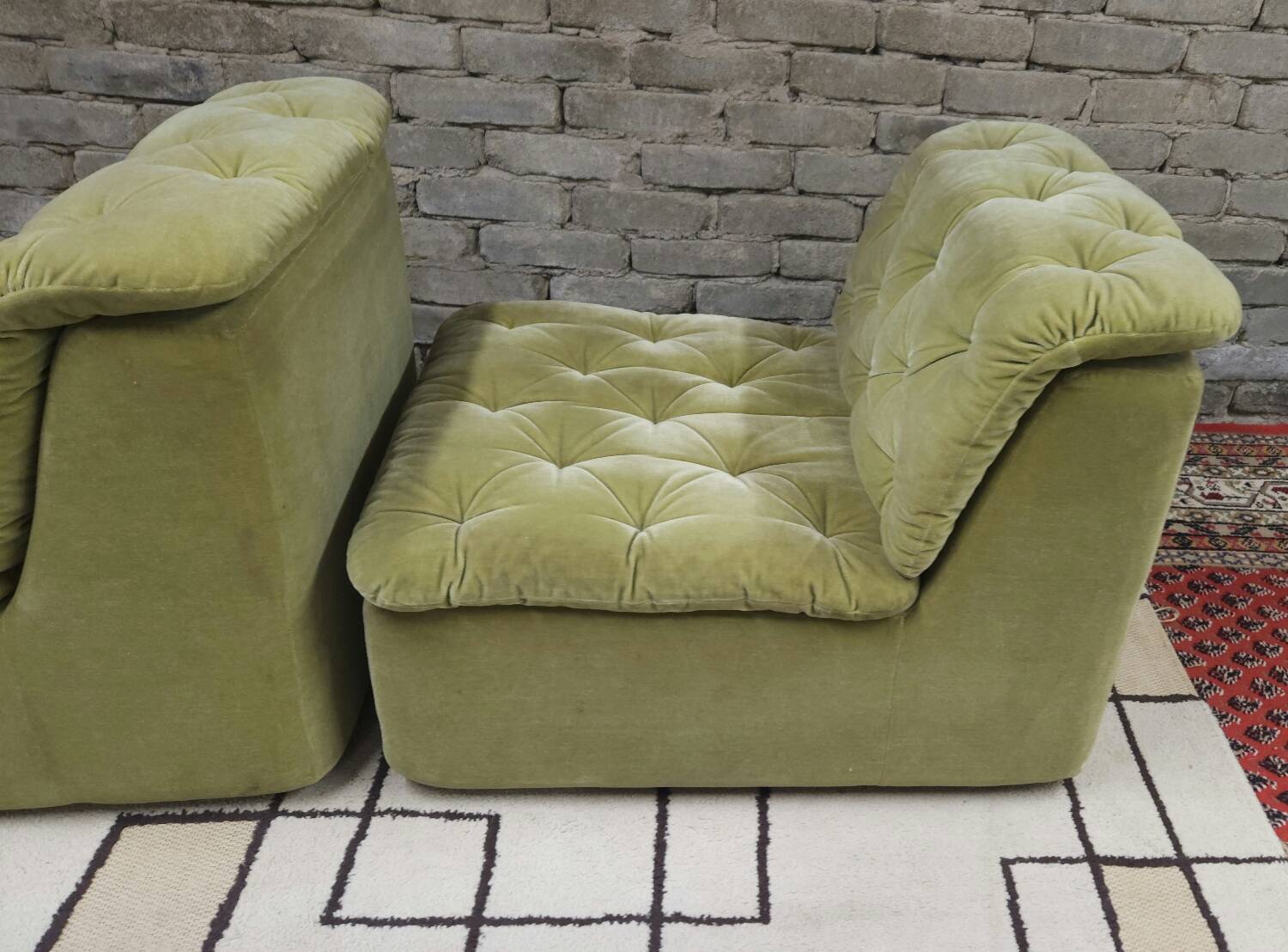 Pair of velvet armchairs from the 1970s