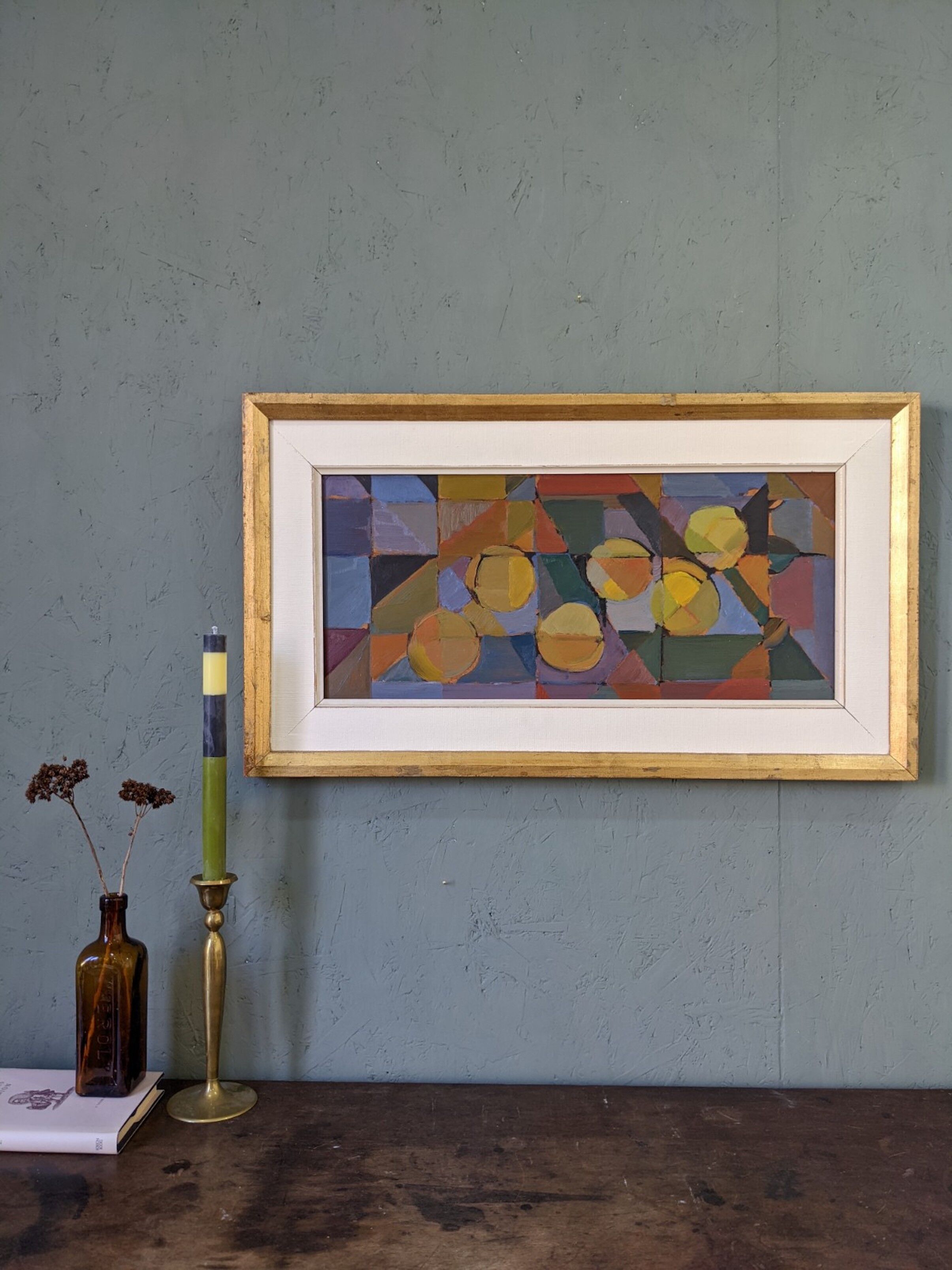Swedish abstract oil painting from mid-century 1950