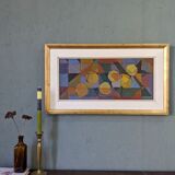 Swedish abstract oil painting from mid-century 1950