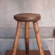 Vintage stool, wooden stool, tripod stool, brutalist, plant holder