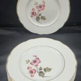 Set of 8 antique Lunéville-Badonviller plates Model "Madrigal"
