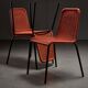 Chaises de jardin en câble plastique tressé orange