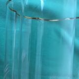Glass vase polylobe serious pattern foliage