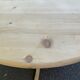 Extendable round dining table with central leg, renovated in solid wood, 200cm