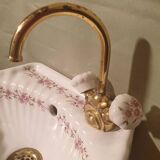 Small vintage sink paris porcelain les bains decorated with peach blossoms