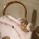 Small vintage sink paris porcelain les bains decorated with peach blossoms