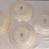 Set of 4 old flat plates from the earthenware factories of St Amand