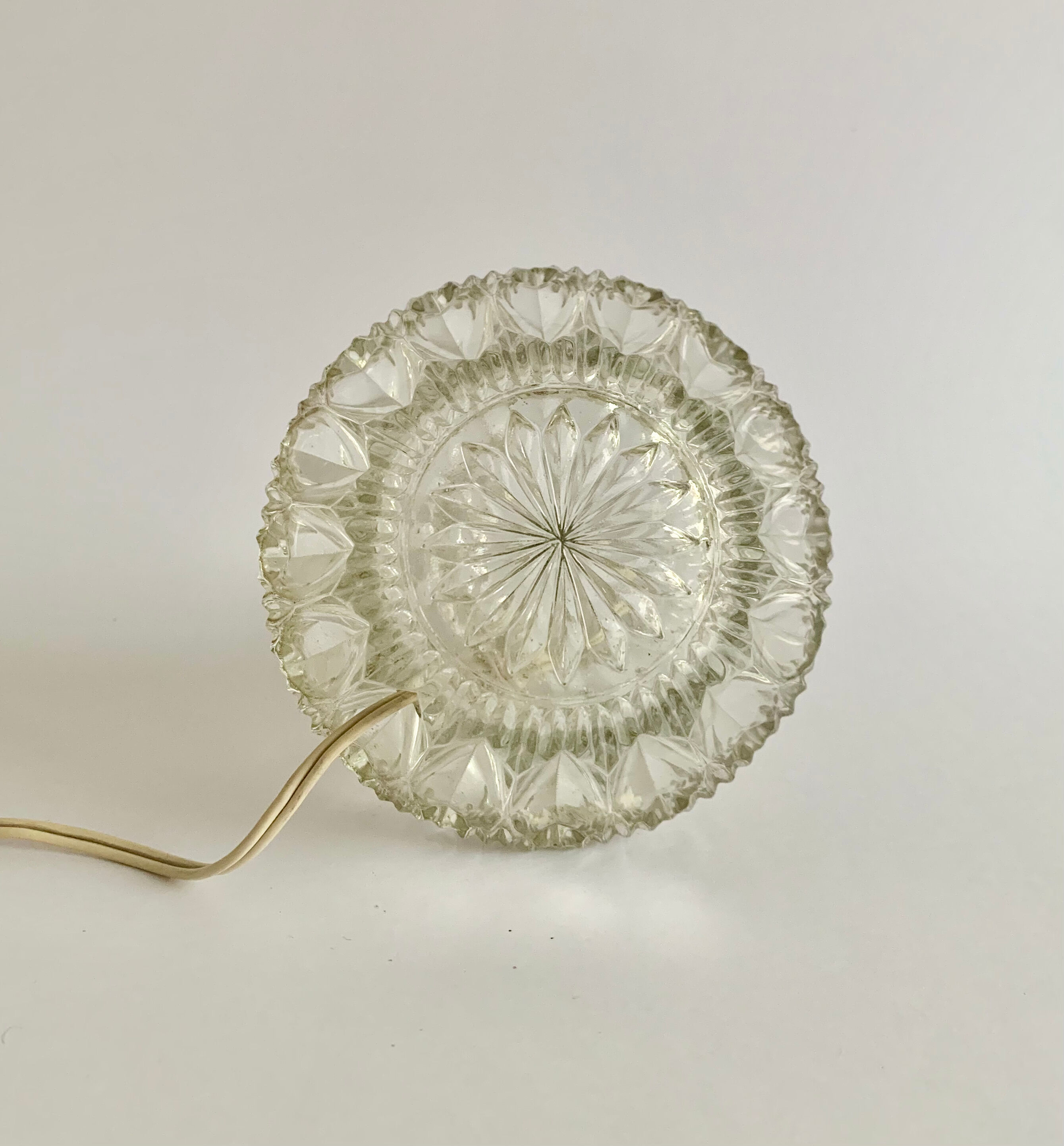 Lamp base glass and brass, 1960s