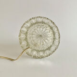 Pied de lampe en verre et laiton, années 1960