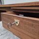 Louis XVI style minister's desk in solid walnut, 4 drawers, old manufacture