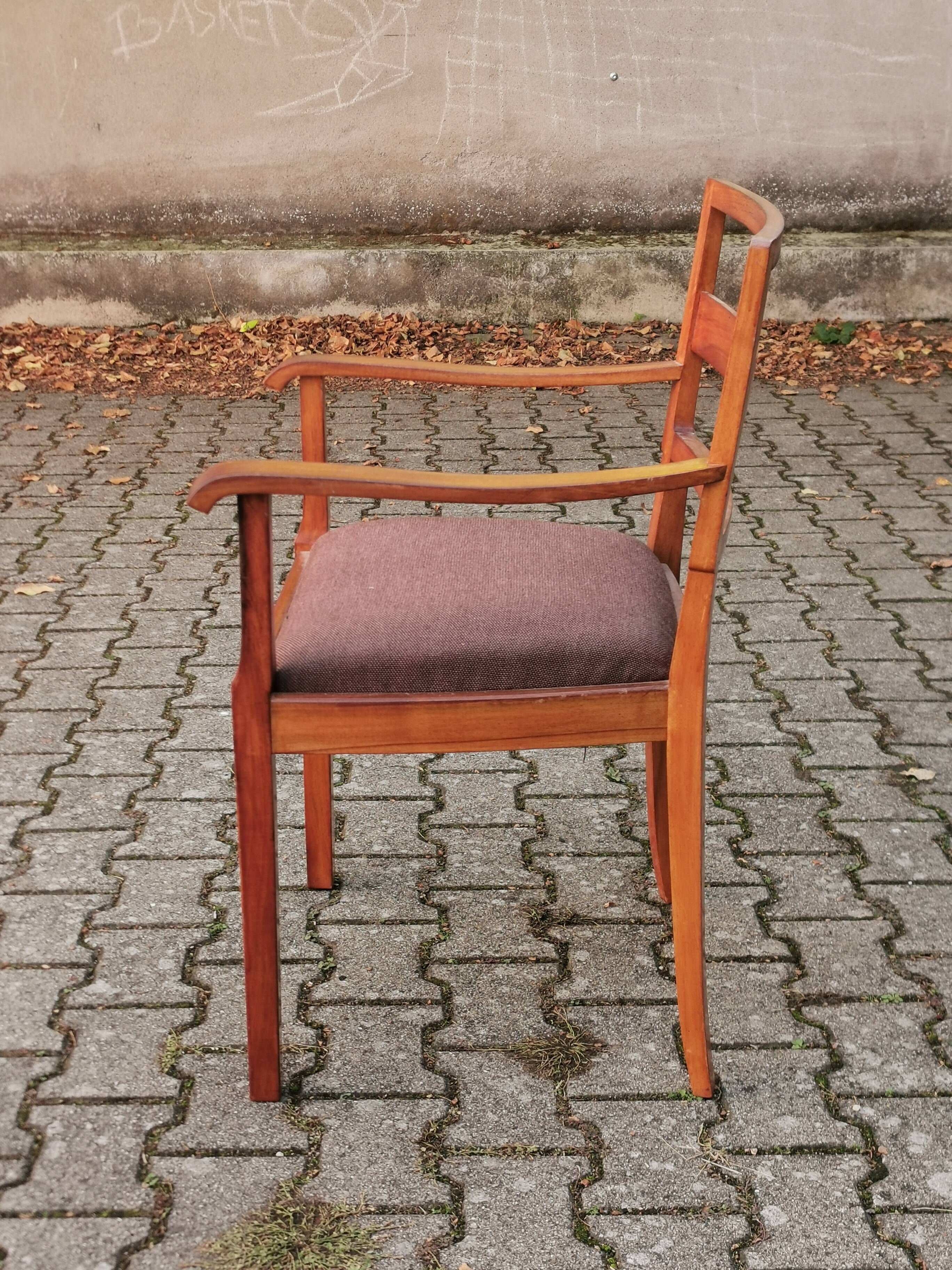 Vintage Scandinavian armchair wood fabric 60's