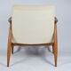 Fauteuil scandinave restauré « Kedziorek », années 1960, cordon crème, teck
