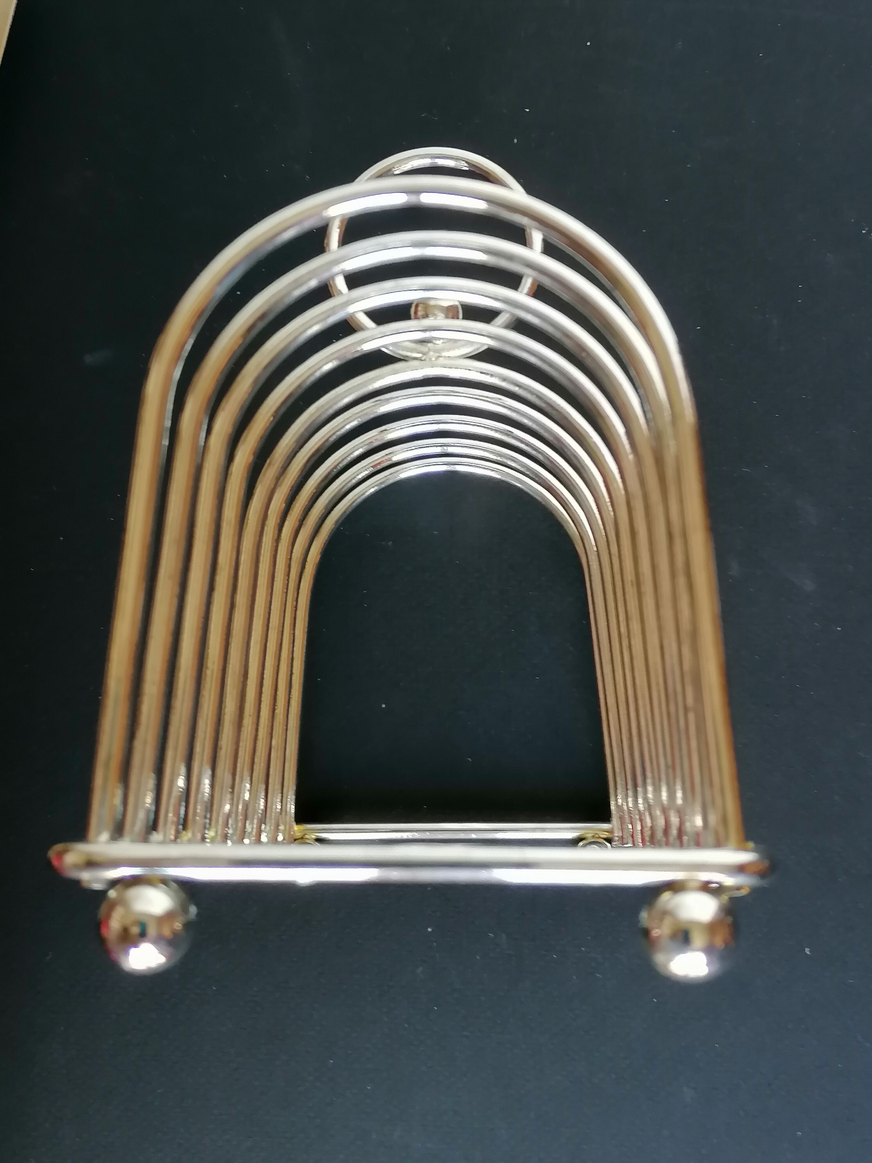 Foie gras serving tray and silver metal toast display