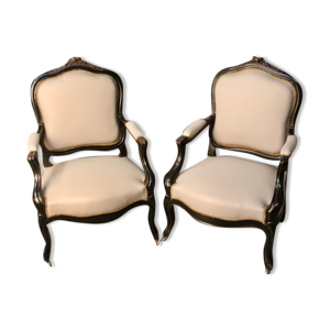 Paire de fauteuils cabriolet