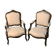 Pair of Convertible Armchairs Louis XV Style Pear Blackened Napoleon III