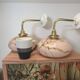 Pair of wall sconces in marbled opaline.