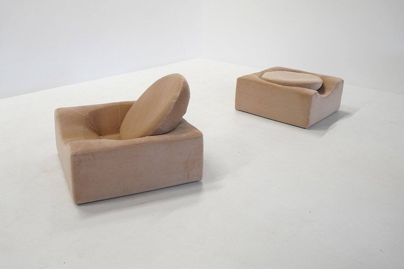 Modernist Lounge Chairs, France, 1970s, Set of 2