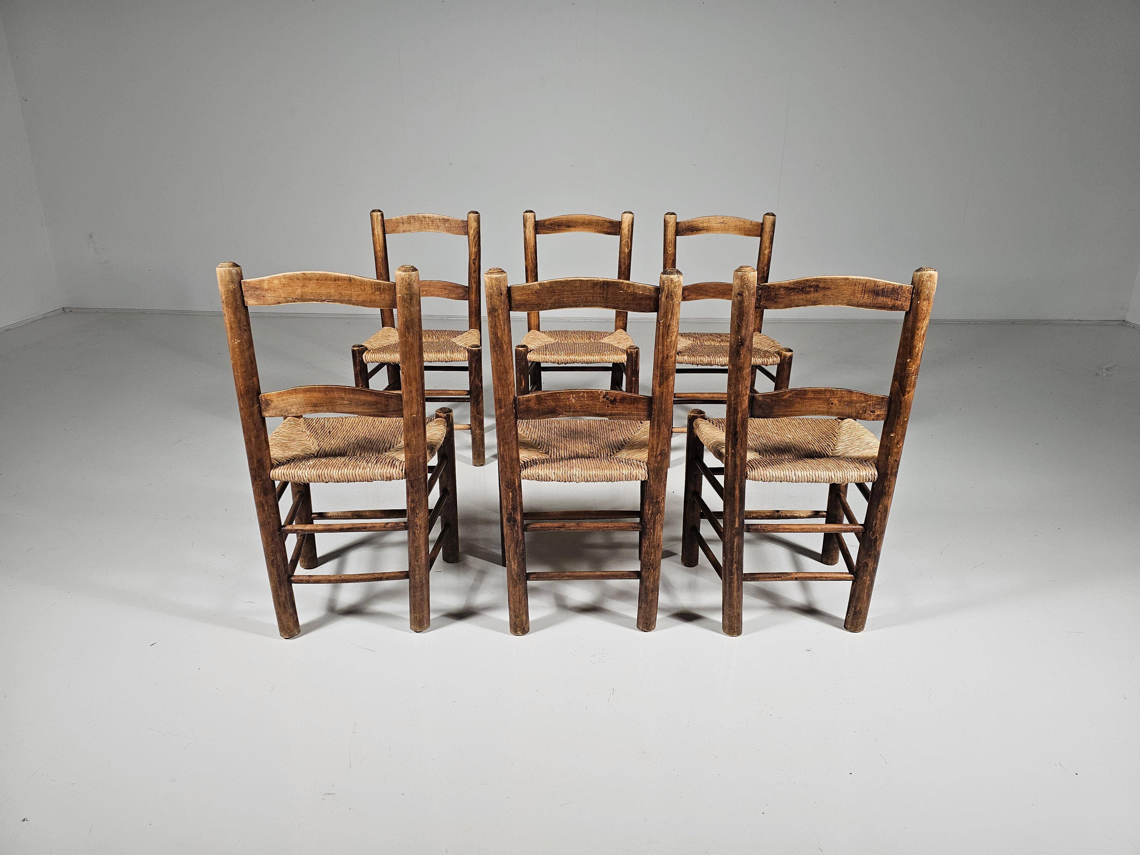 Farmhouse dining chairs, Spain 1970s