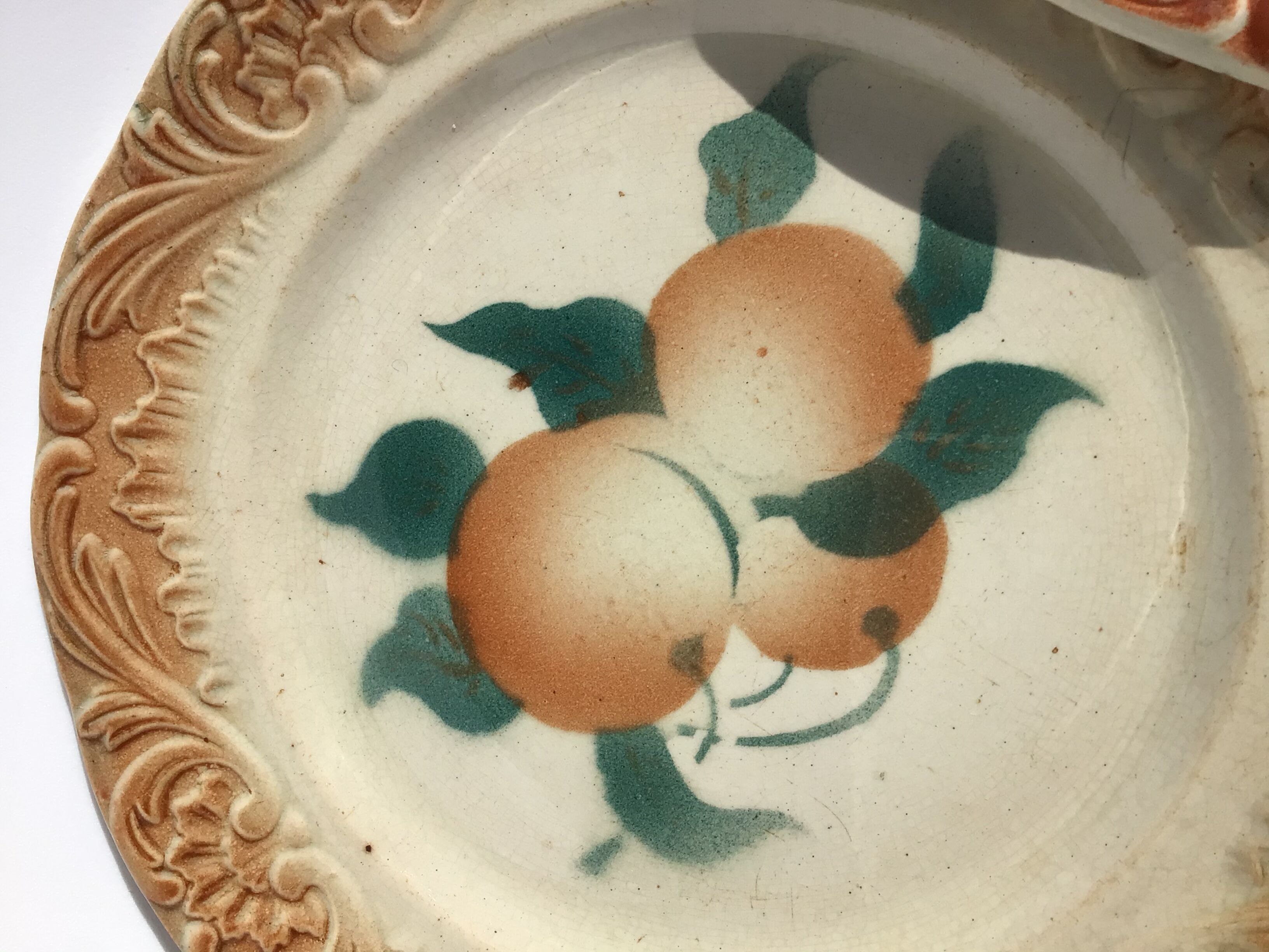 4 Digoin red-edge fruit dessert plates