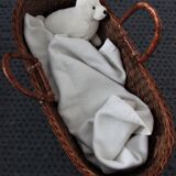 Brown rattan bassinet