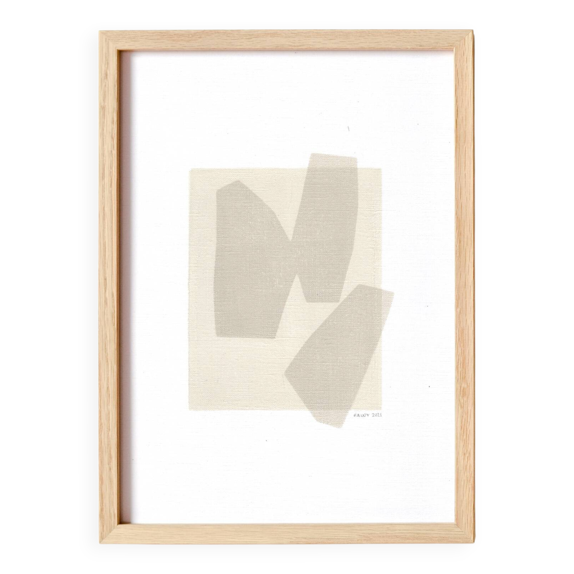 Abstract painting on paper signed Eawy.