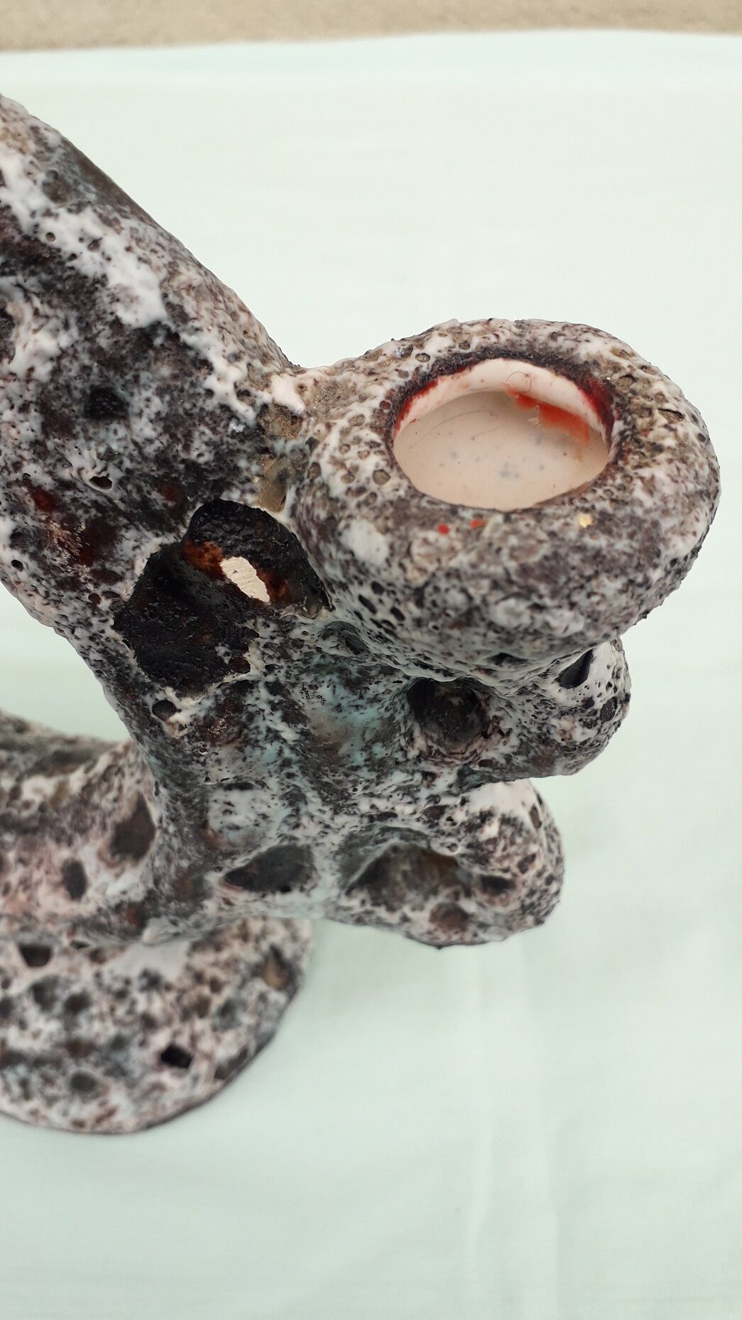 Ceramic candle holder fat lava