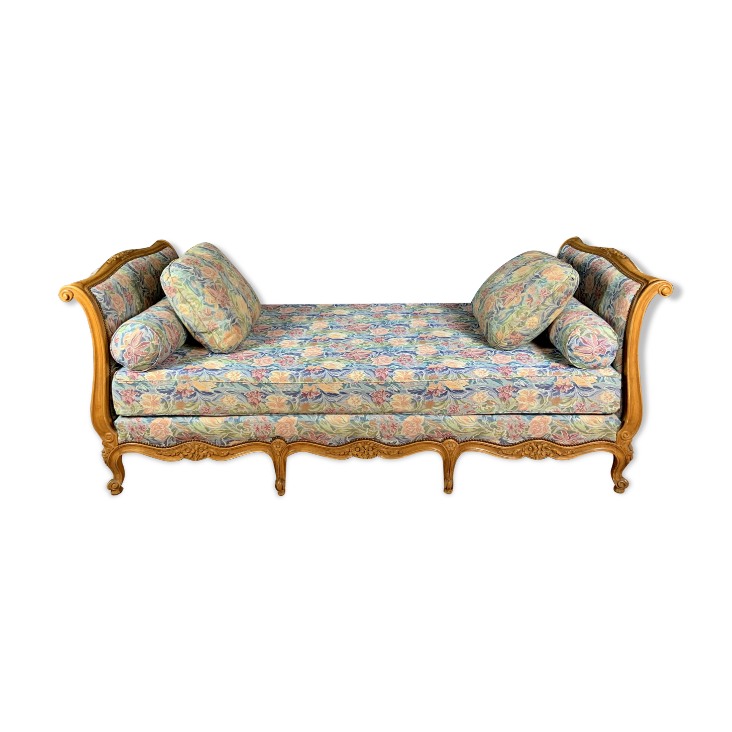 Bench Louis XV shaped boat in fruit wood