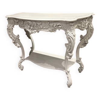 Louis XV style console table in patinated wood, 19th century