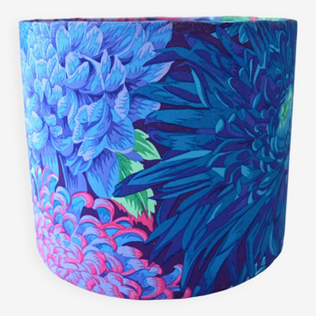 Abat-jour tissu floral bleu