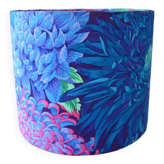 Blue floral fabric lampshade