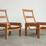 Vintage lounge chair set in Swedish beech by Yngve Ekström for Swedese, 1970s.