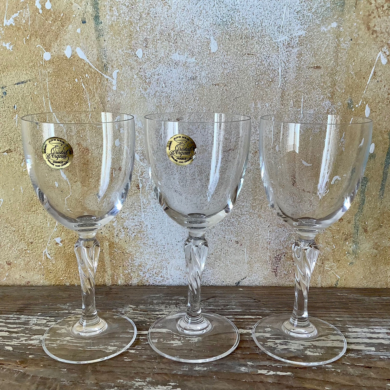 3 crystal glasses of arques
