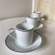Set of 3 Jammet Seignolles coffee cups and bowls in Limoges model ROYAN