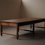 Large antique table in solid pine – France, around 1900