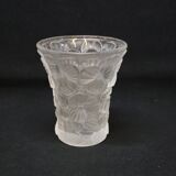 Josef Inwald Barolac Glassware Floral Vase Molded Pressed Frosted Art Glass