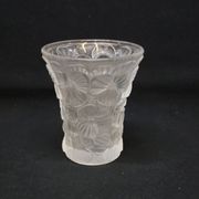 Josef Inwald Barolac Glassware Floral Vase Molded Pressed Frosted Art Glass