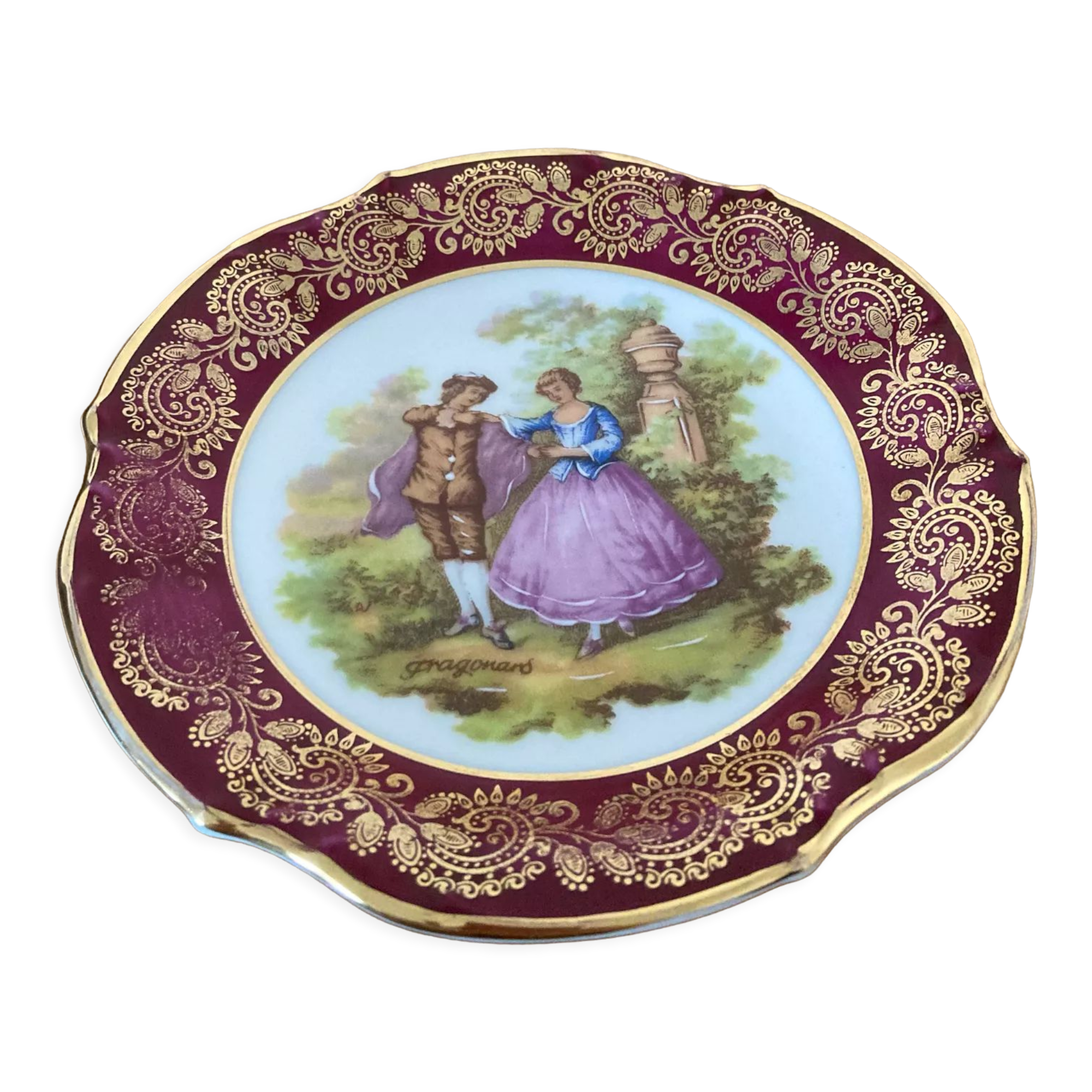 Decorative plate in Limoges porcelain