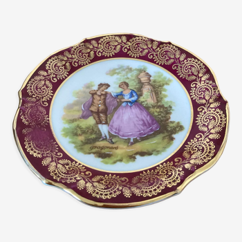 Decorative plate in Limoges porcelain