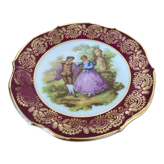 Decorative plate in Limoges porcelain