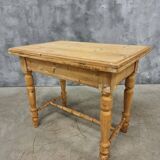 Antique pine table, folding and rotating