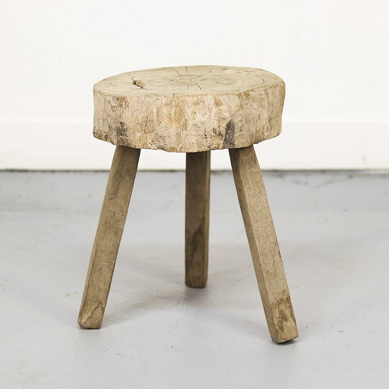 Old Antique Wabi Sabi Primitive pine stool