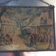 Miroir triptyque de barbier et coiffeuse signé Charlet 42x15cm