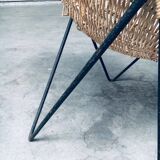 Mid-Century Modern Design Egg Basket Wicker Chairs, Italy, 1950s, Set of 3