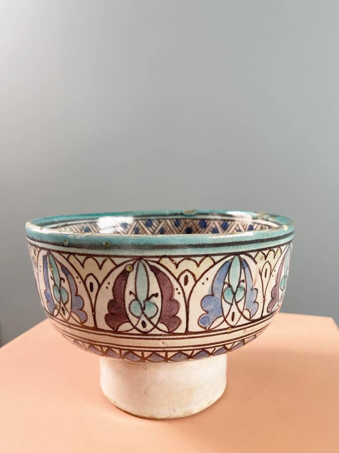 Polychrome ceramic bowl – Fès, early 20th century